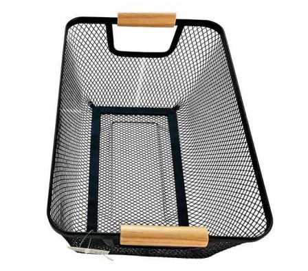 CESTO ORGANIZADOR MANGO MADERA 30X20X13CM ACERO RE
