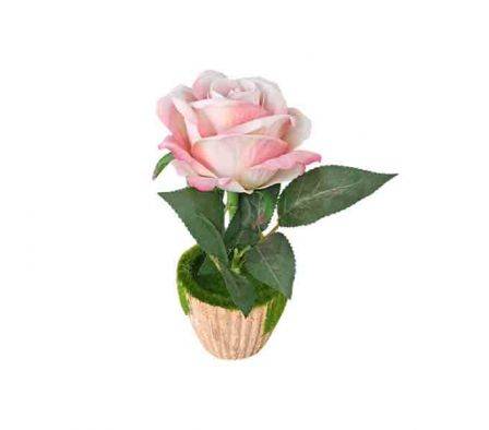 ROSA DECORATIVA E/MACETA 22CM REF 0021-23