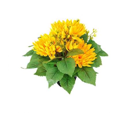 PLANTA ARTIFICAL AMARILLA E/MACETA 26CM REF 0021-2