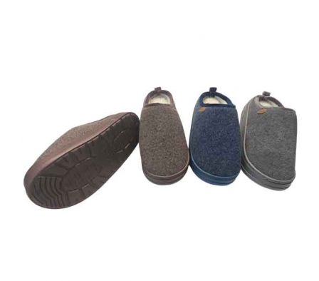 PANTUFLA FELPUDA LISA P/CABALLERO 40-45 REF 43940-